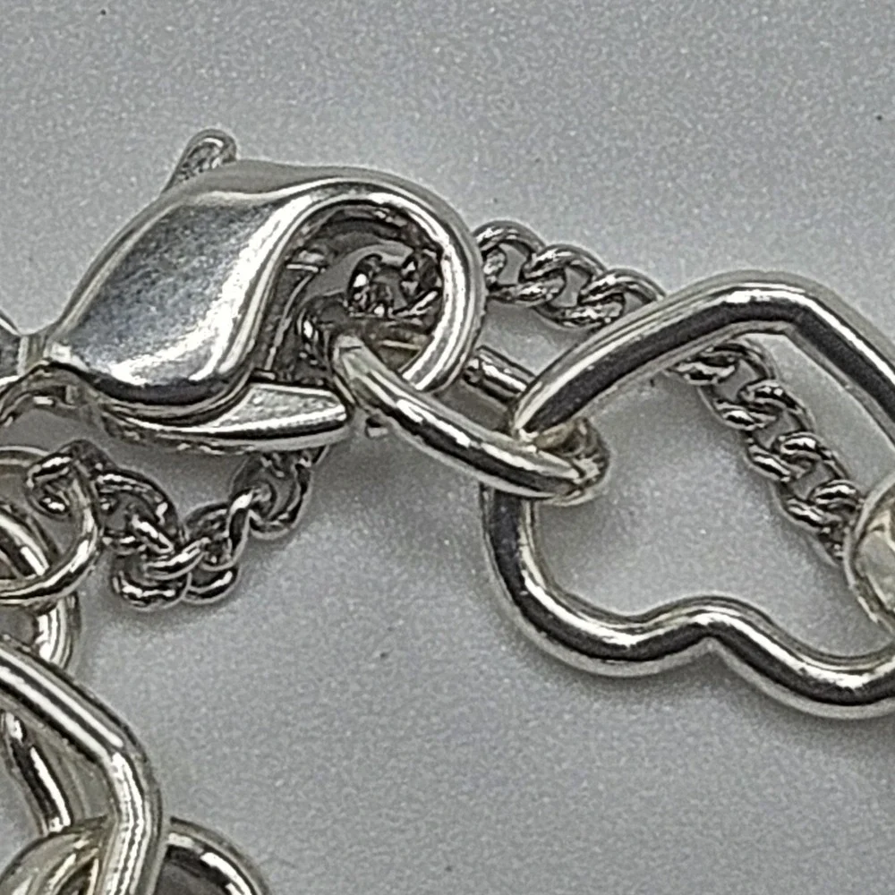 James Avery Sterling Silver Bracelet Connecting Hearts Sz L NWT